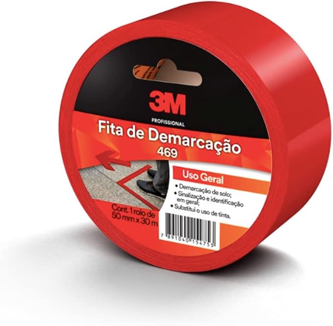 FITA DEMARCACAO DE SOLO VERMELHA 50MMX30M 3M