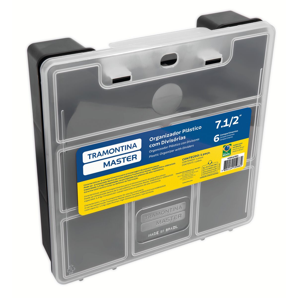 ORGANIZADOR PLASTICO 43804/001 COM 6 DIVISORIAS TRAMONT
