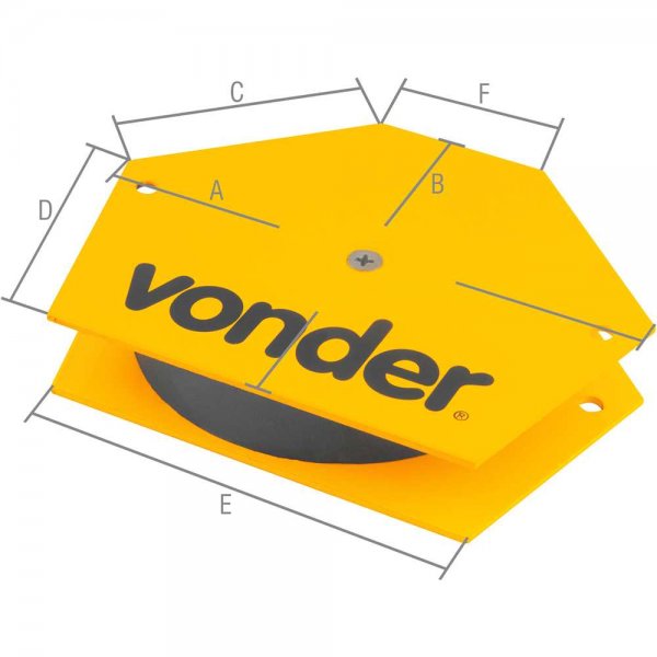 ESQUADRO MAGNÉTICO 30KG PARA SOLDA HEXAGONAL VONDER