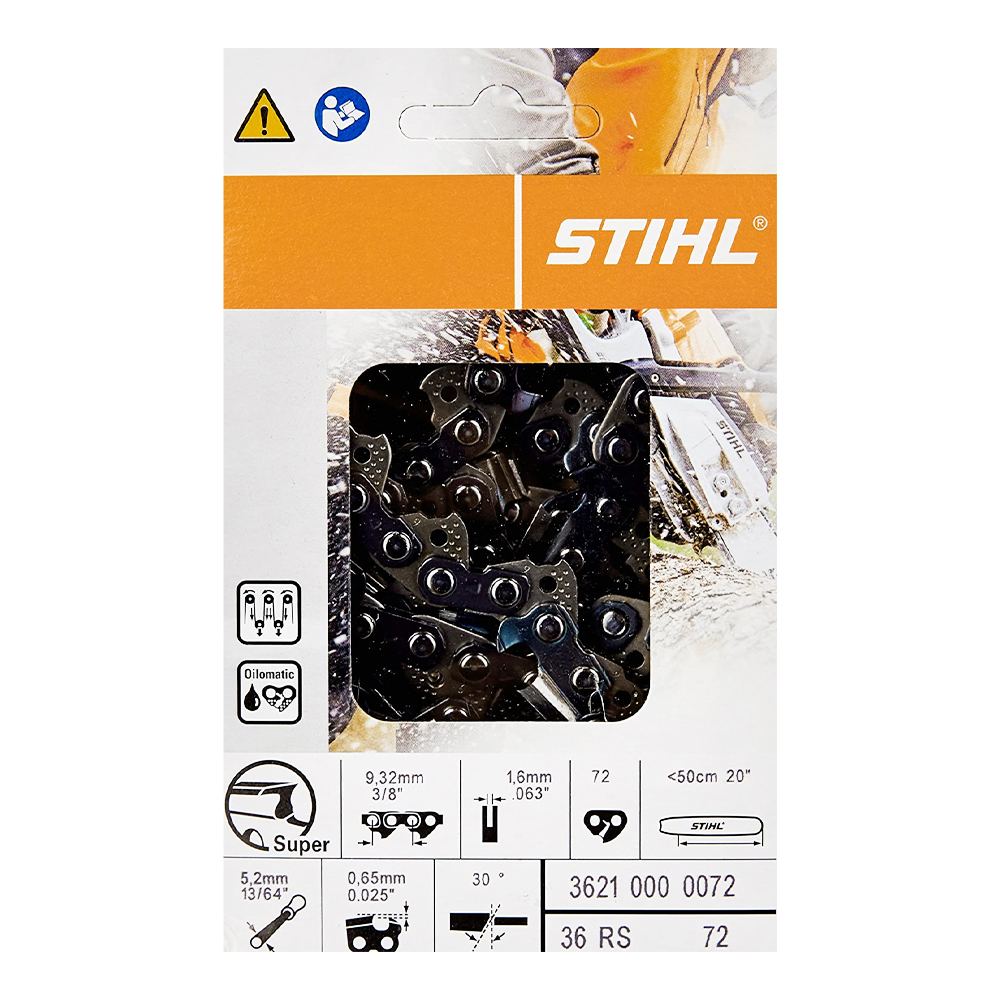 CORRENTE 36 RS 3/8 1,6MM 72 ELOS STIHL