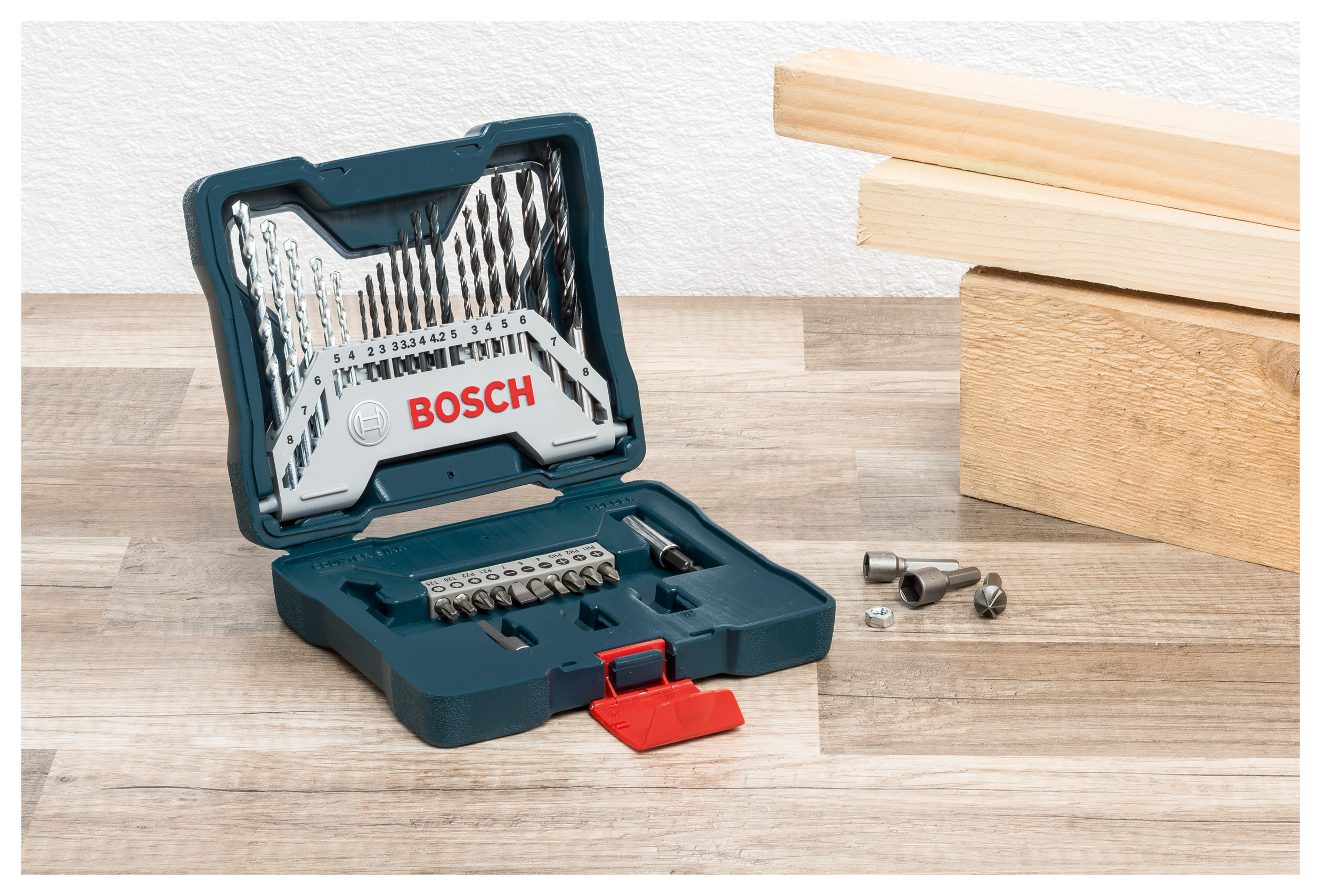 JOGO PARA FIXAR E APARAFUSAR COM 33 PECAS X-LINE BOSCH
