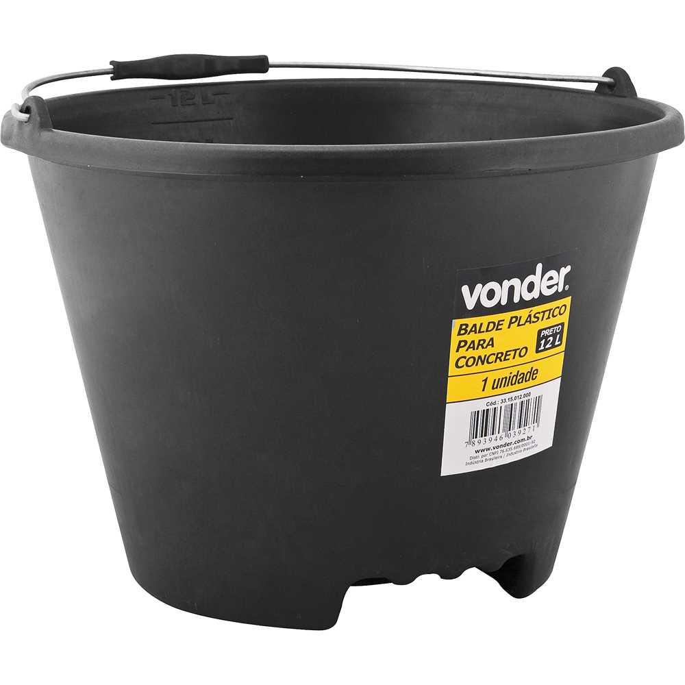 BALDE PARA CONCRETO PLASTICO 12L VONDER