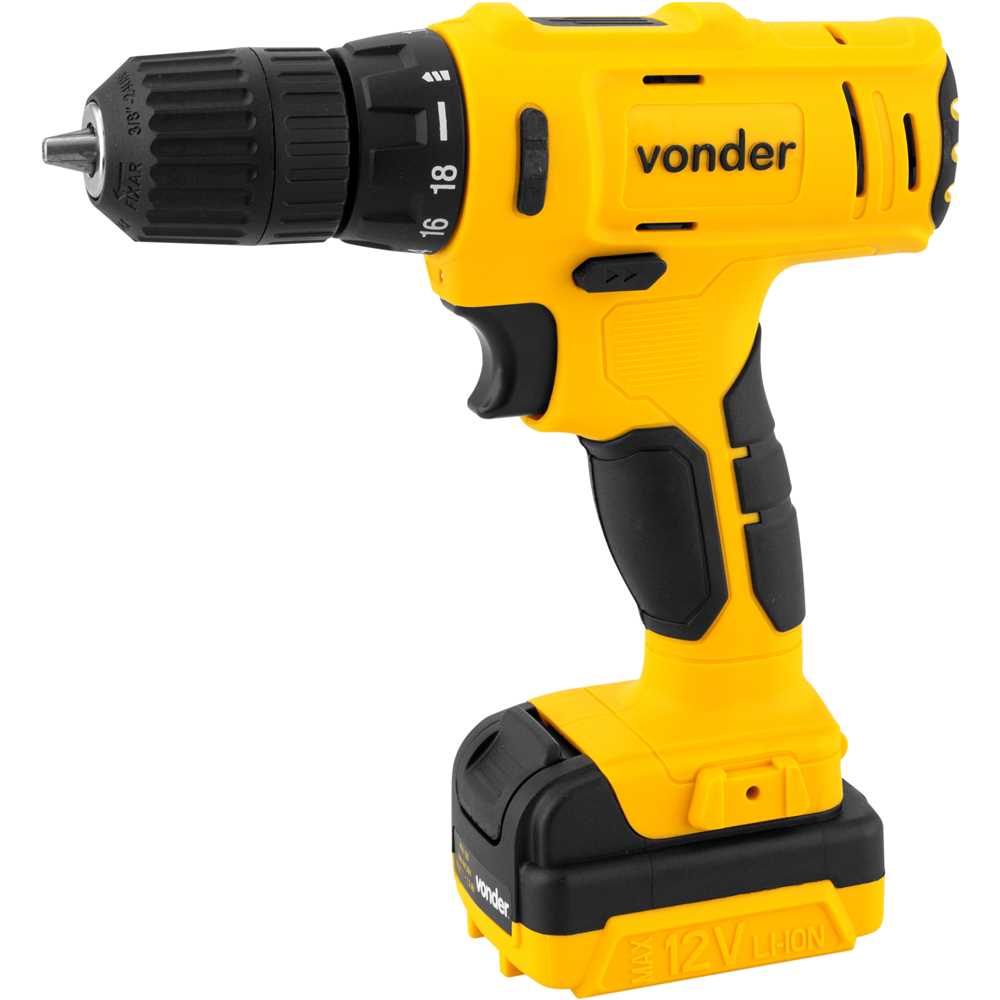 PARAFUSADEIRA E FURADEIRA A BATERIA 12V PFV 120 COM 1 BATERIA CARREGAVL VONDER