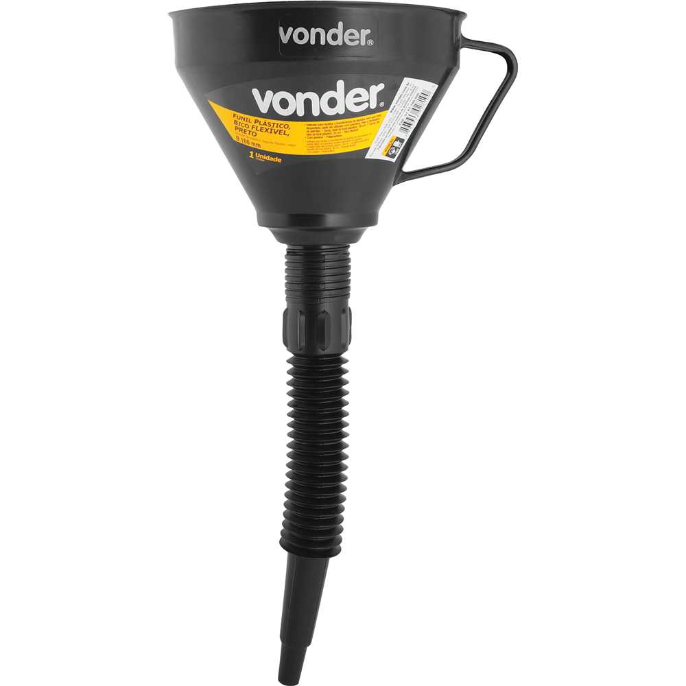 FUNIL PLASTICO FLEXIVEL PRETO 160MM VONDER
