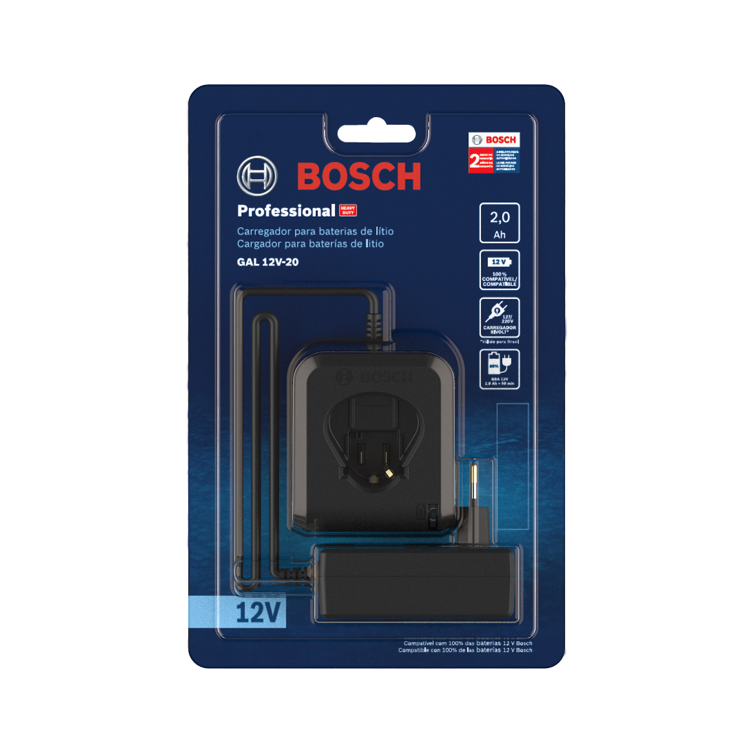 CARREGADOR DE BATERIA 12V-20 BIVOLT BLISTER BOSCH