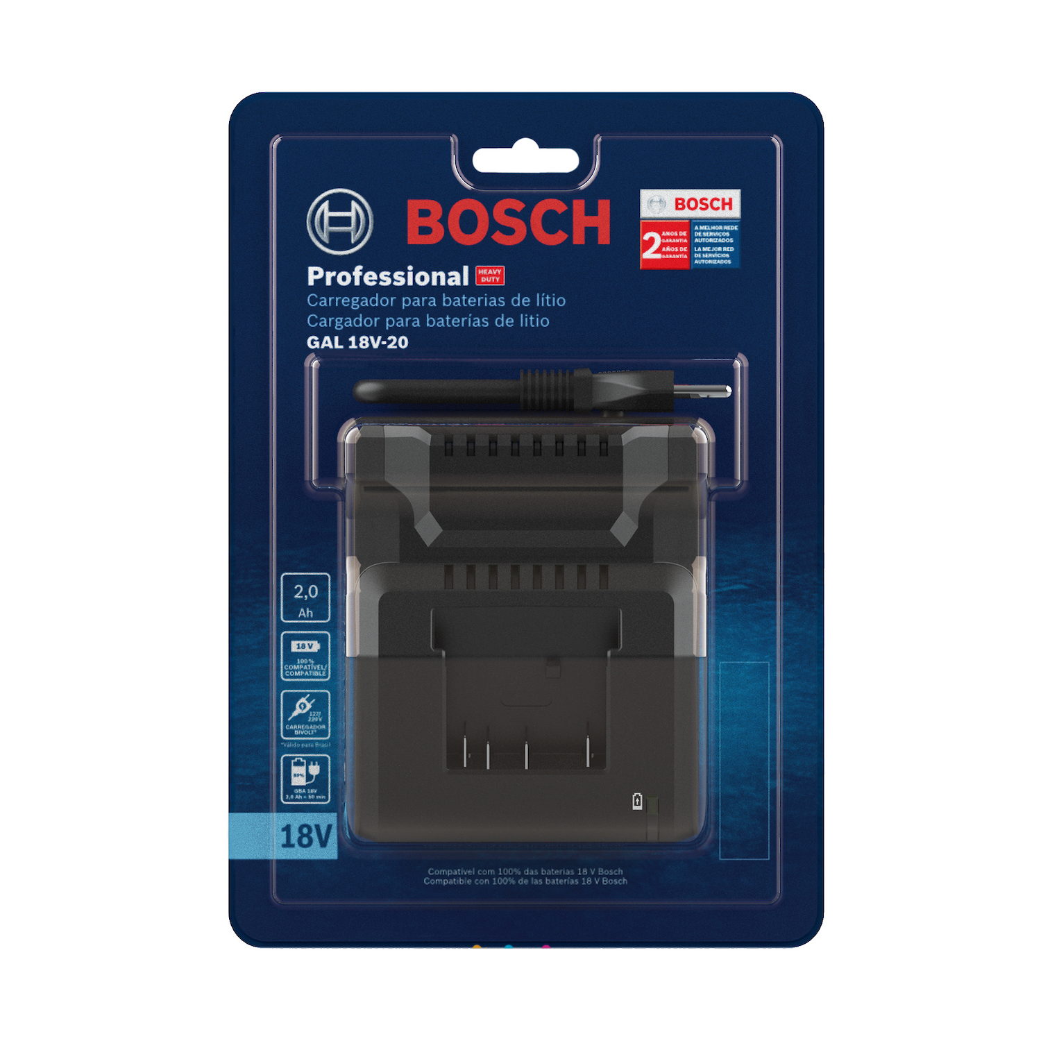 CARREGADOR DE BATERIA 18V-20 BIVOLT BLISTER BOSCH