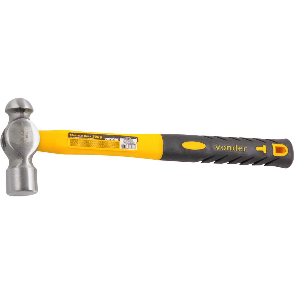 MARTELO BOLA 300G COM CABO DE FIBRA VONDER
