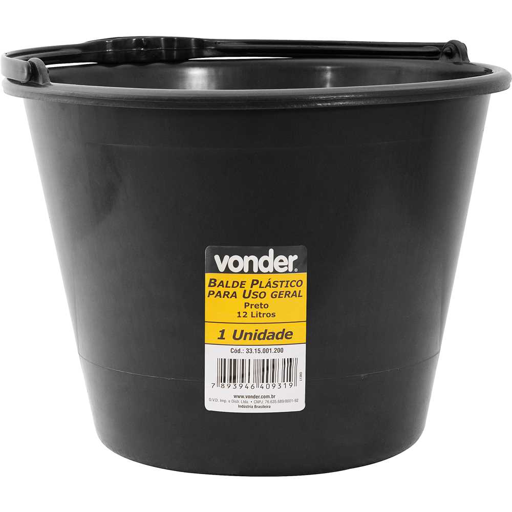 BALDE PARA USO GERAL PLASTICO 12LTS VONDER