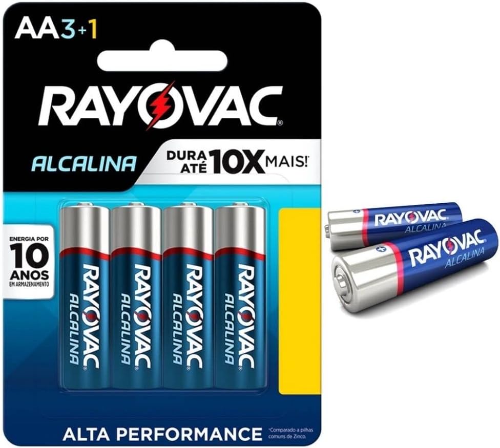 PILHA ALCALINA AA CARTELA COM 4 PECAS RAYOVAC