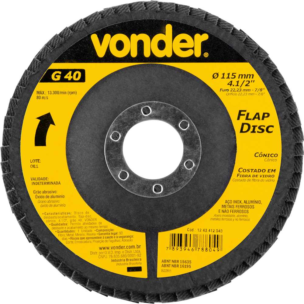 DISCO FLAP 115MM GRAO 040 VONDER