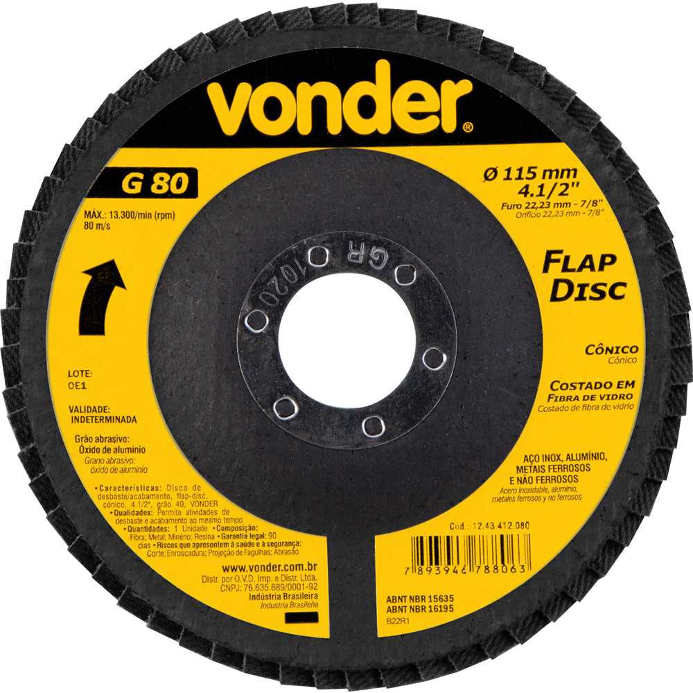 DISCO FLAP 115MM GRAO 080 VONDER