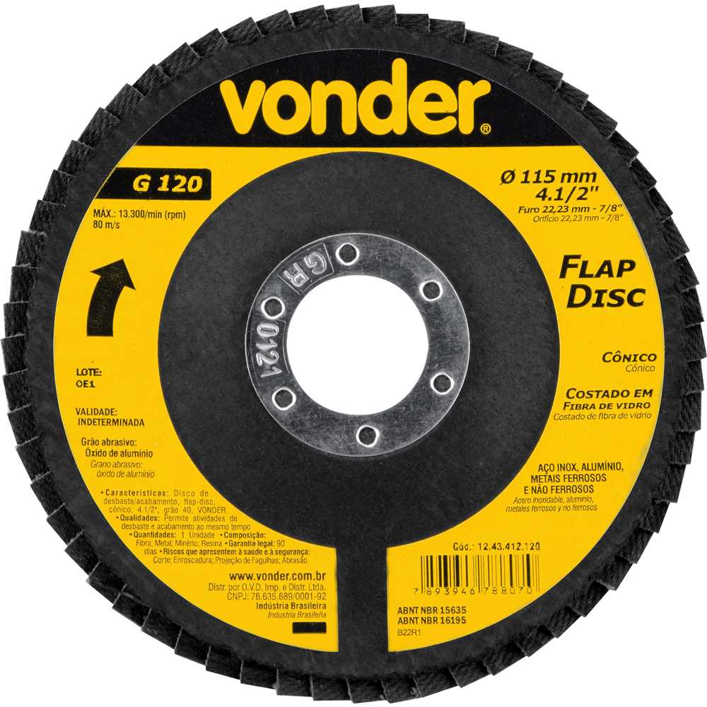 DISCO FLAP 115MM GRAO 120 VONDER