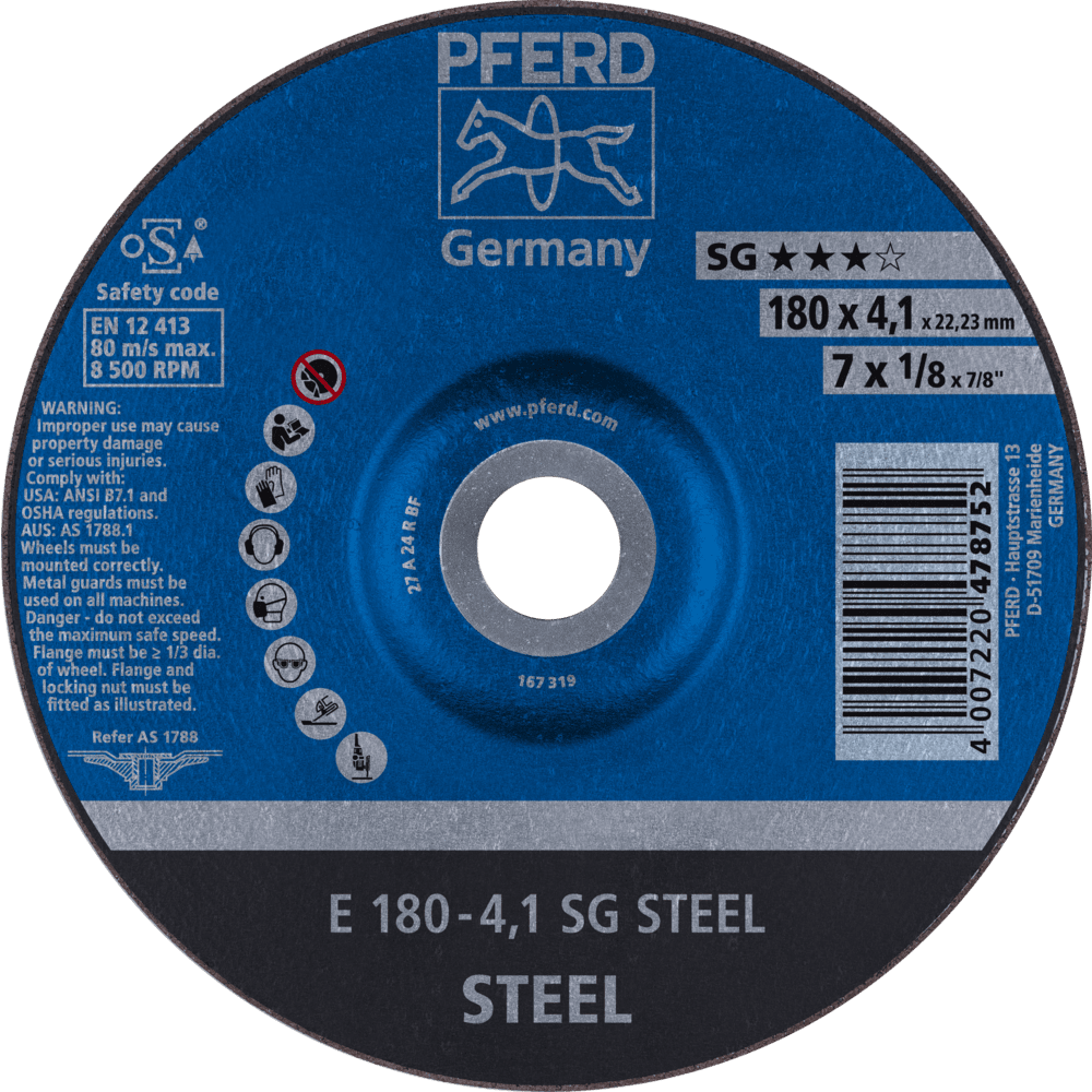 DISCO DE DESBASTE 180X4,8MM 7X3/16