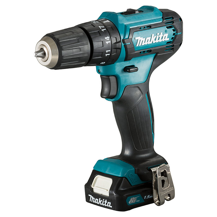 PARAFUSADEIRA E FURADEIRA DE IMPACTO A BATERIA 12V HP333DWYX3 COM 1 BATERIA CARREGAVEL MAKITA