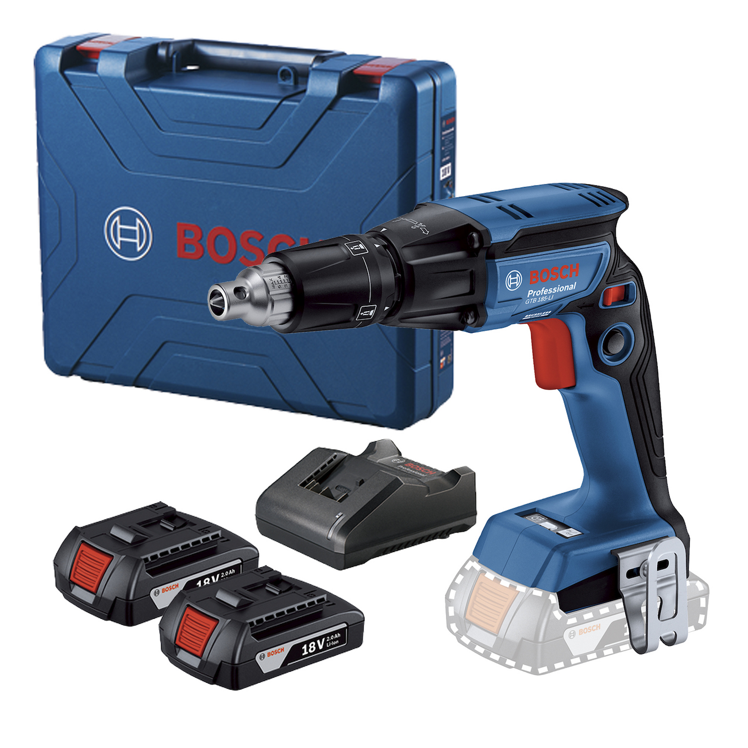 PARAFUSADEIRA A BATERIA 18V PARA DRYWALL GTB 185LI 2 BATERIAS MAL BOSCH