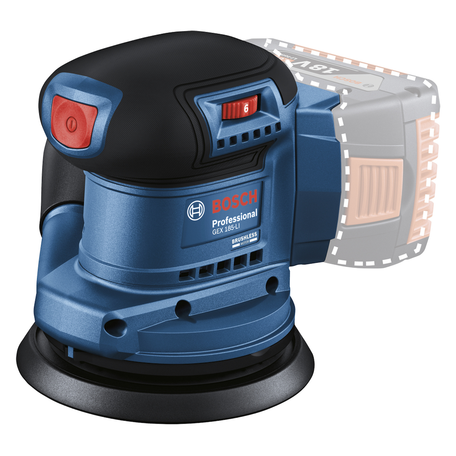 LIXADEIRA ROTO ORBITAL BATERIA 18V GEX185 SEM BATERIA E SEM CARREGADOR BOSCH