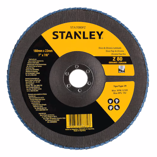 DISCO FLAP 180MM GRÃO 80 STA7080FZ STANLEY