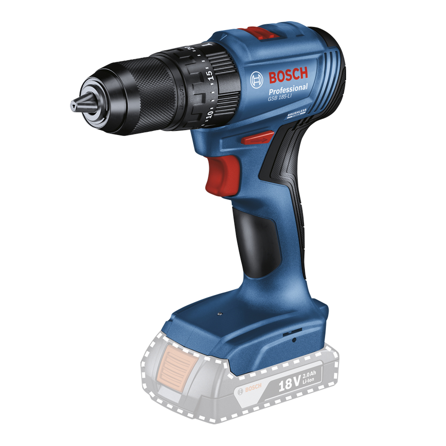 PARAFUSADEIRA E FURADEIRA DE IMPACTO A BATERIA 18V GSB185-LI SEM BATERIA E SEM CARREGADOR BOSCH