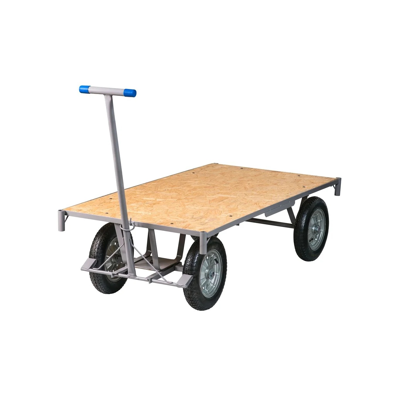 CARRO PLATAFORMA ASSOALHO DE MADEIRA 0400KG PNEU COM CAMARA COM GRADE METALOSA