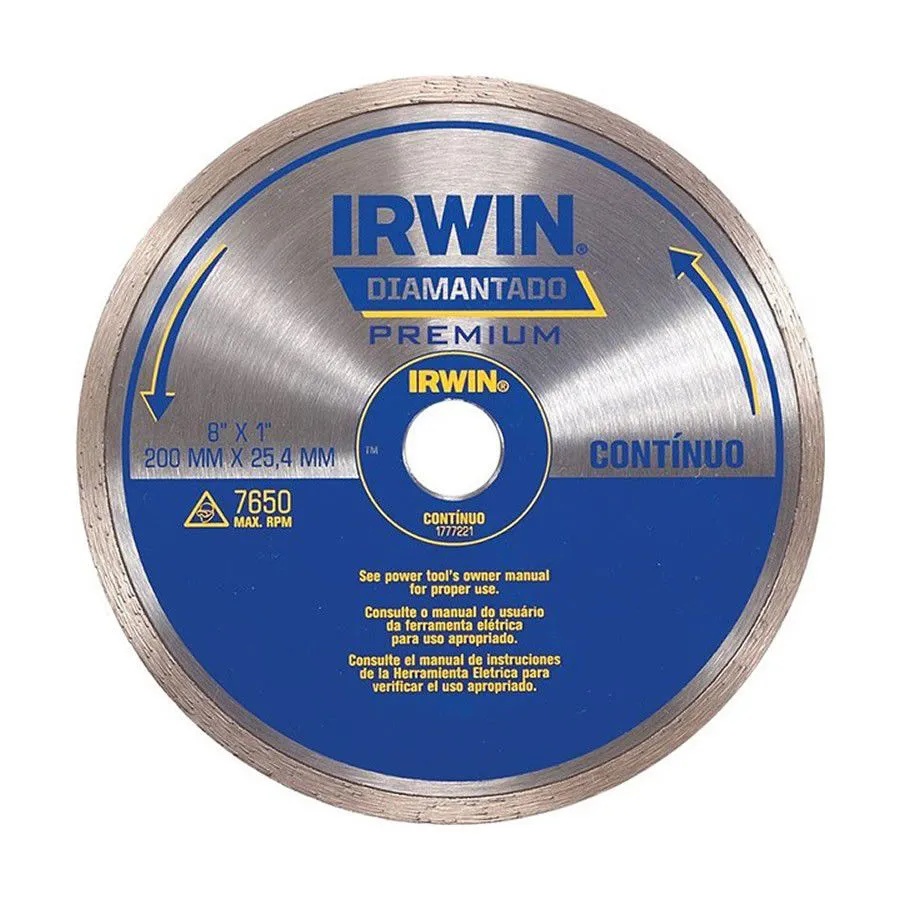 DISCO DIAMANTADO 200X25MM LISO PREMIUM IRWIN