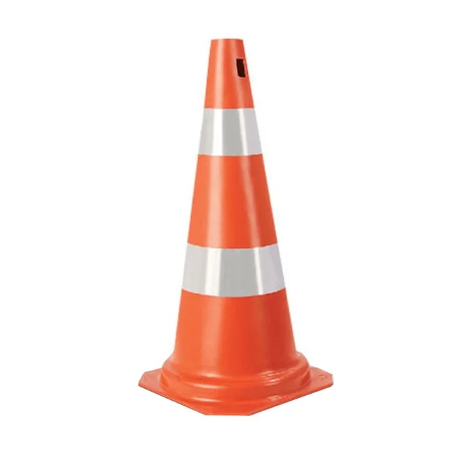 CONE FLEXIVEL LARANJA/BRANCO 75CM REFLETIVO PLASTCOR