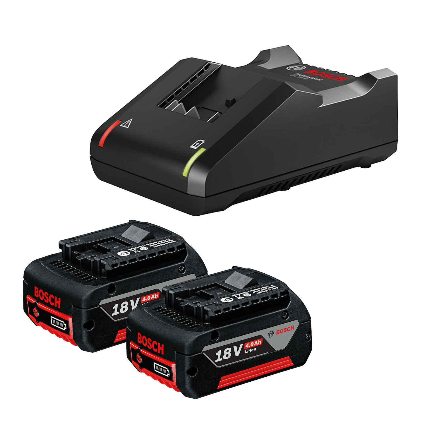 KIT 2 BATERIAS 18V 4,0AH GBA 18V40 COM CARREGADOR GAL 18V 40 BOSCH