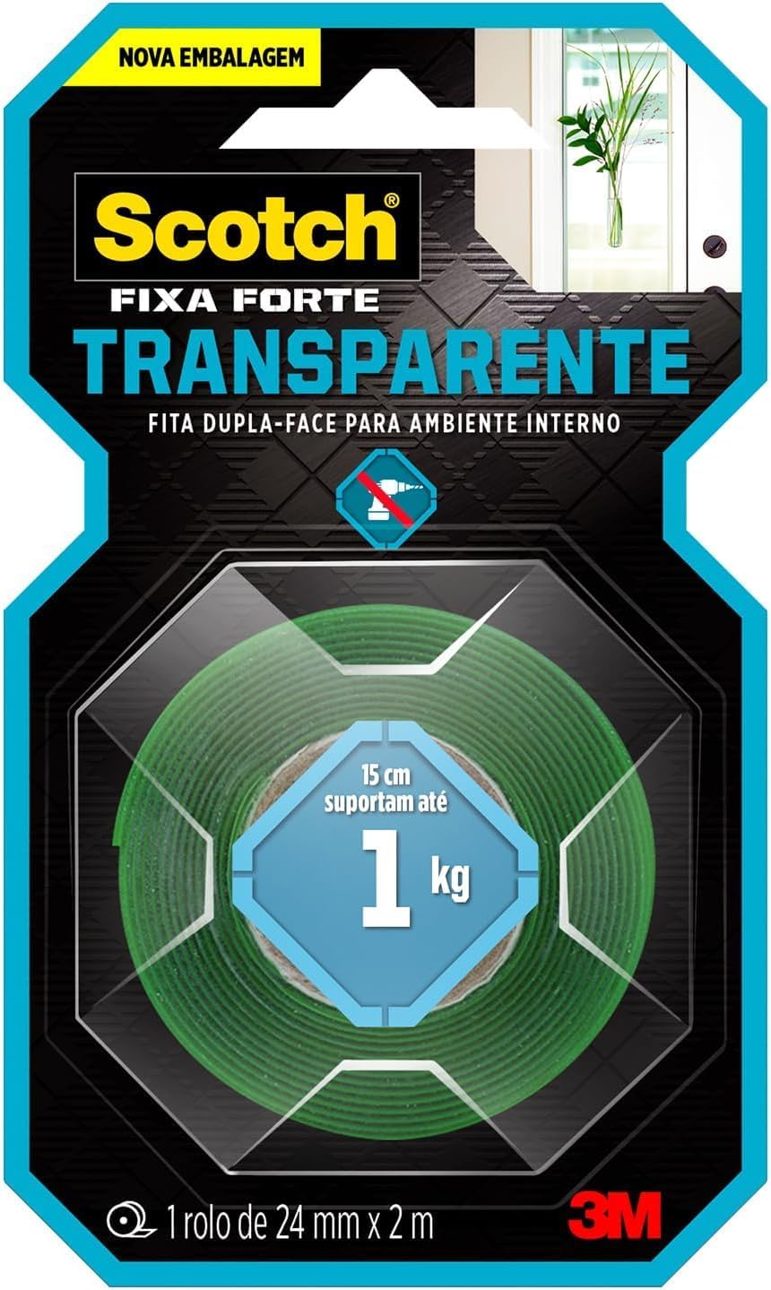 FITA DUPLA FACE 24MMX2M FIXAFORTE TRANSPARENTE 3M