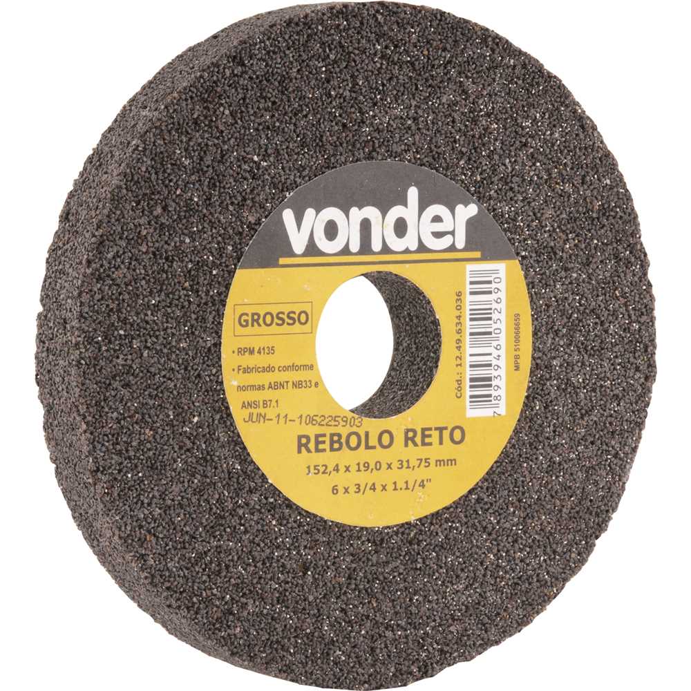 REBOLO 152X19X31MM GRÃO 24 GROSSO VONDER