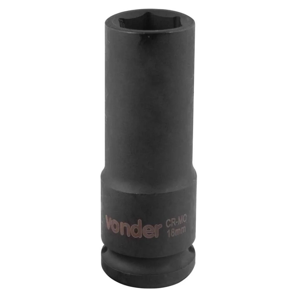 SOQUETE DE IMPACTO ENCAIXE 1/2 SEXTAVADO 18MM LONGO VONDER