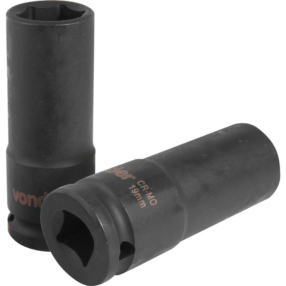 SOQUETE DE IMPACTO ENCAIXE 1/2 SEXTAVADO 19MM LONGO VONDER
