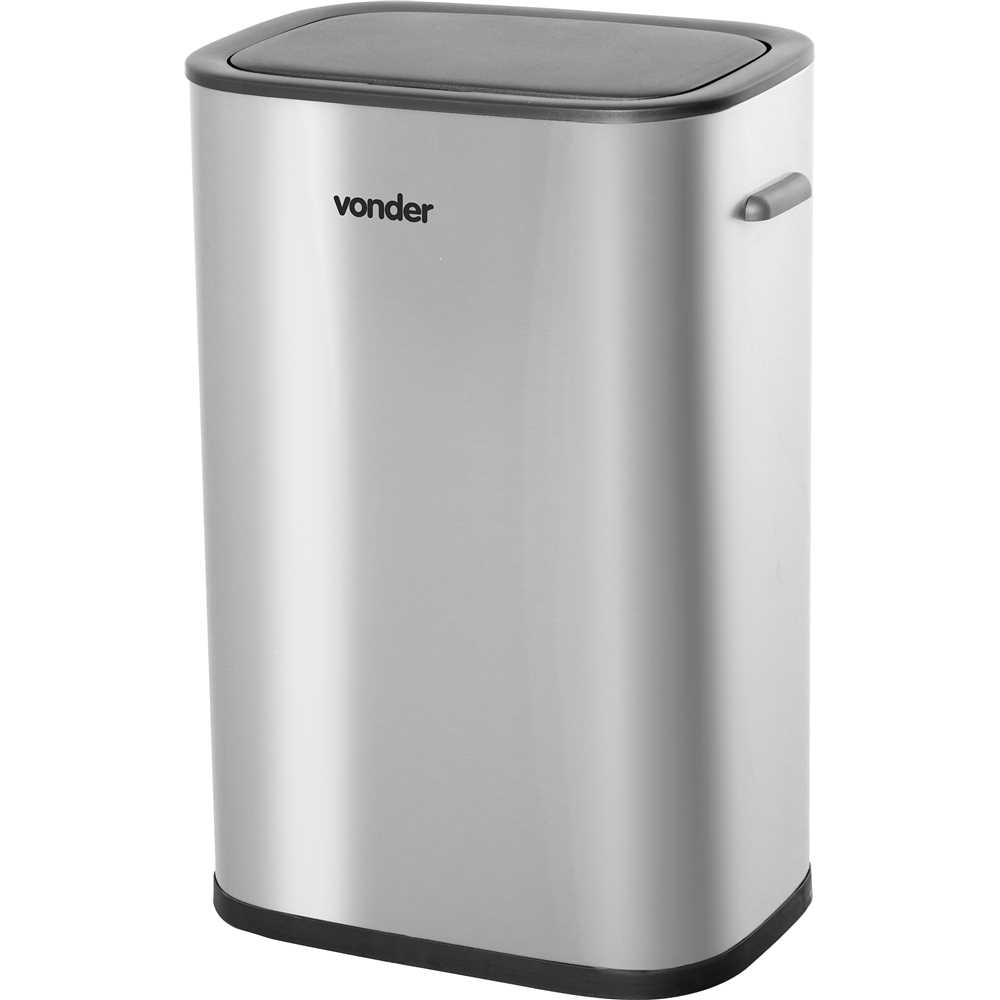 LIXEIRA RETANGULAR COM SENSOR 55L INOX VONDER