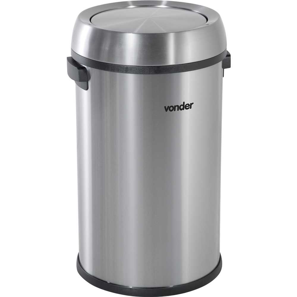 LIXEIRA REDONDA COM TAMPA BASCULANTE 65L INOX VONDER
