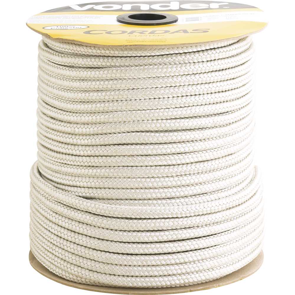 CORDA MULTIFILAMENTO TRANCADA 12MM ROLO COM 111M BRANCA VONDER