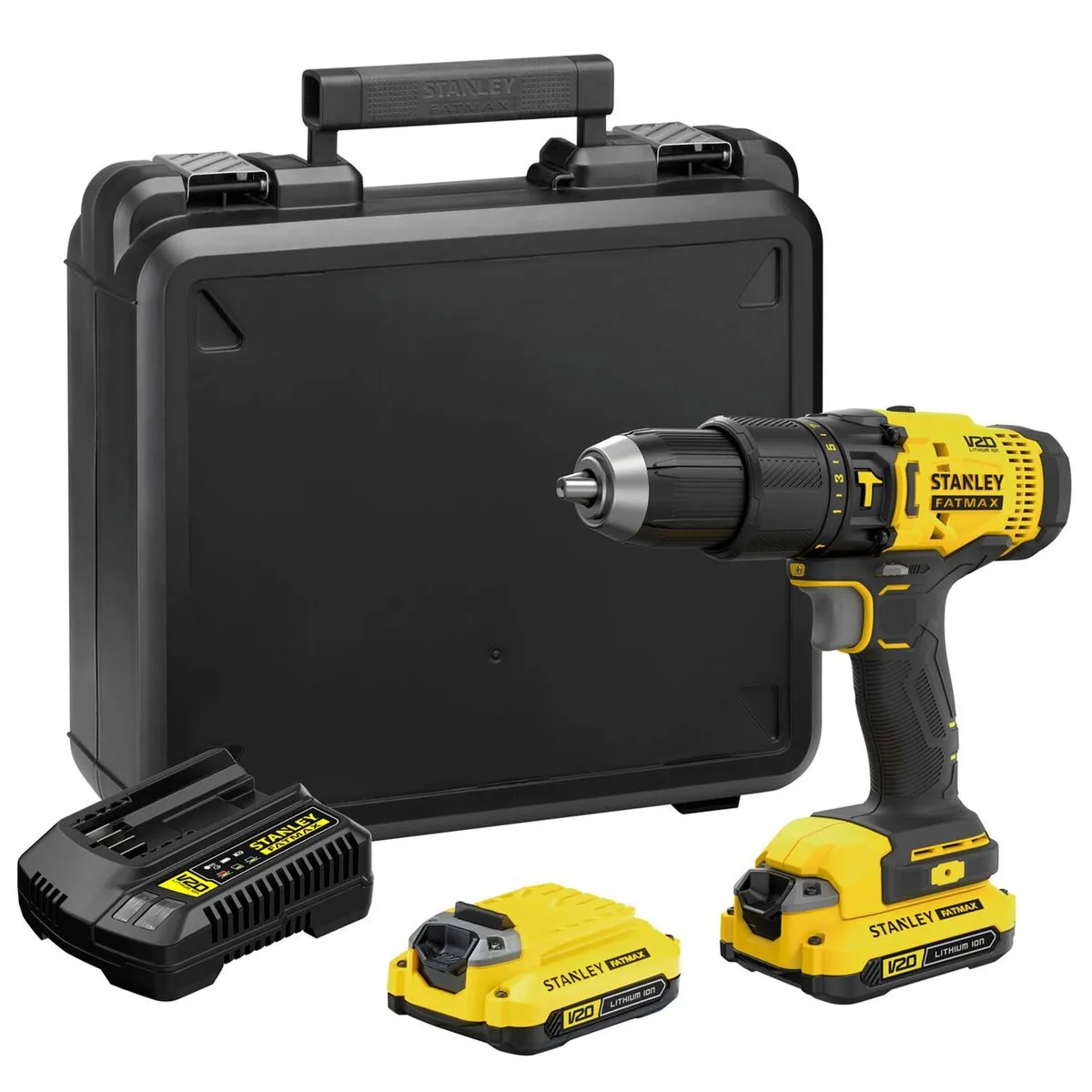 PARAFUSADEIRA E FURADEIRA DE IMPACTO A BATERIA 20V SCD711C2K COM 2 BATERIA 220V STANLEY