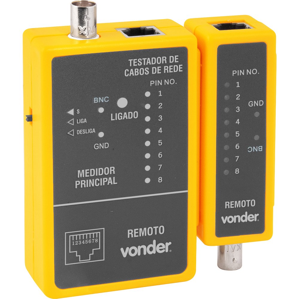 TESTADOR PARA CABO DE REDE RJ45/COAXIAL VONDER