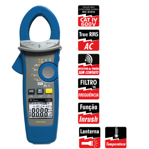 ALICATE AMPERIMETRO DIGITAL 600A HFV4100 PARA PAINEL SOLAR MINIPA