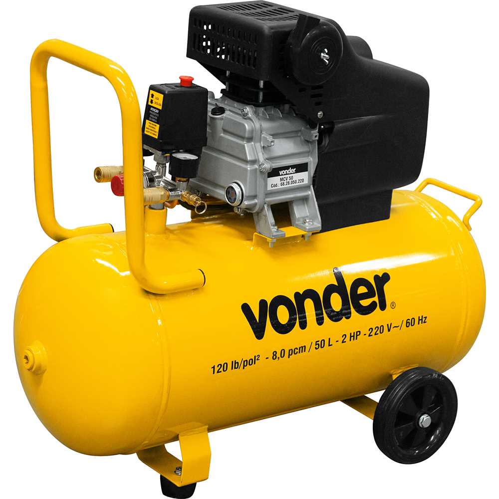 COMPRESSOR DE AR 2,0HP 8,0PES 50L MCV50 220V VONDER