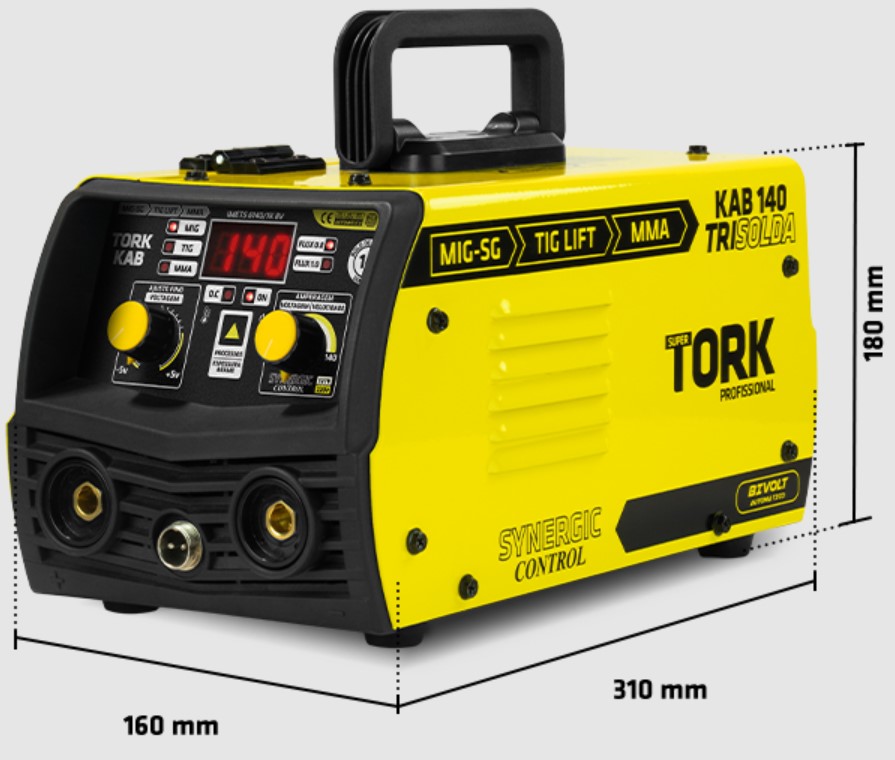 MAQUINA PARA SOLDA INVERSORA MIG/ELET/TIG 140A KAB140 TRISOLDA MULTI TORK