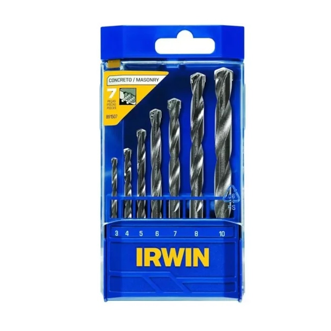 JOGO DE BROCA CONCRETO 3 A 10MM COM 7 PECAS IRWIN