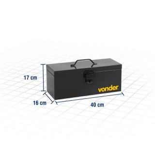 CAIXA METALICA PARA FERRAMENTAS BAU COM 40CM COM BANDEJA 6115401617 VONDER