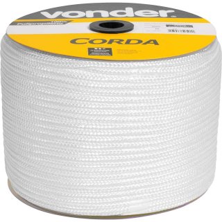 CORDA PP TRANCADA 12MM ROLO COM 140M BRANCA VONDER