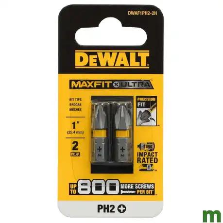 JOGO DE BITS PHILLIPS N2 02 PECAS MAXFIT 1IN DWAF1PH2 2H DEWALT