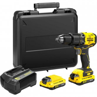 PARAFUSADEIRA E FURADEIRA DE IMPACTO A BATERIA 20V SBD715D2K COM 2 BATERIAS E CARREGADOR BIVOLT STANLEY