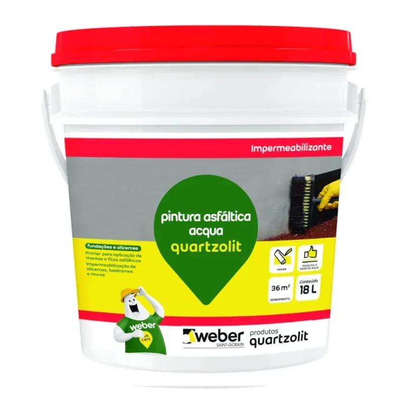 PINTURA ASFALTICA 18L ACQUA PRETO QUARTZOLIT
