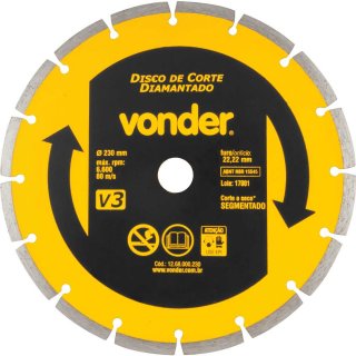 DISCO DIAMANTADO 230X22MM SEGMENTADO V3 VONDER