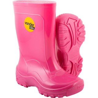 BOTA INFANTIL DE PVC COM FORRO 22/23 ROSA VONDER