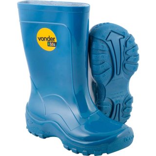 BOTA INFANTIL DE PVC COM FORRO 22/23 AZUL VONDER