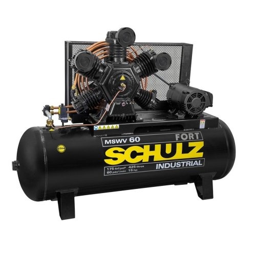 COMPRESSOR DE AR 15,0HP 60,0 PÉS 427 LITROS MSWV60 FORT 220V SCHULZ