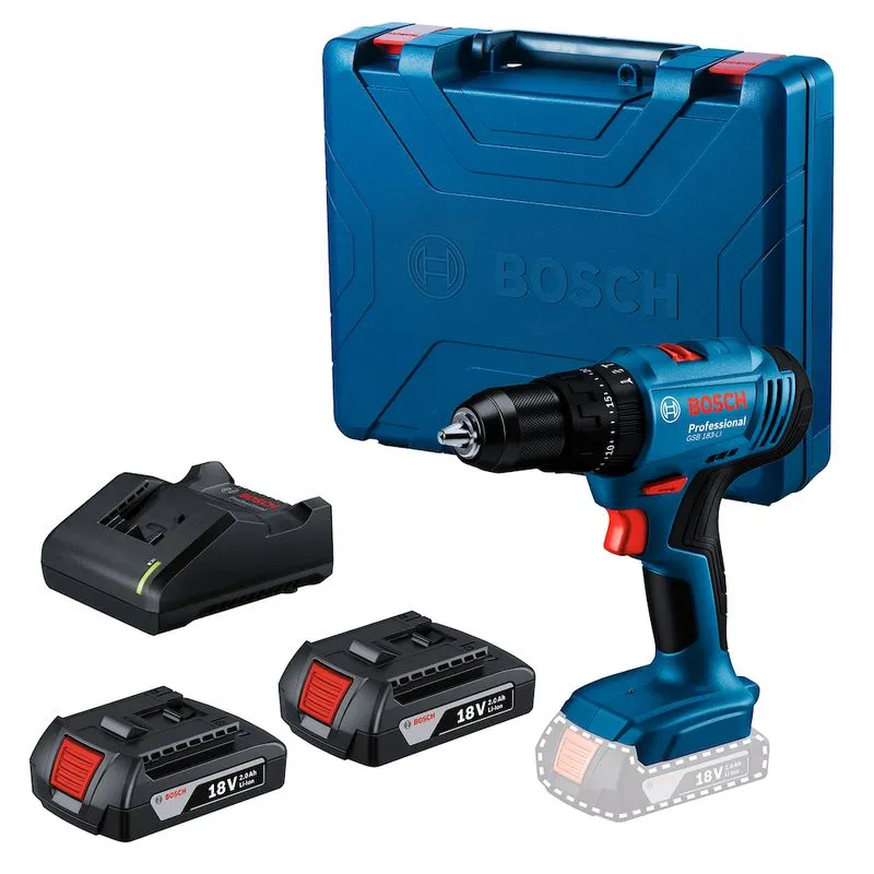 PARAFUSADEIRA E FURADEIRA DE IMPACTO BATERIA 18V GSB183-LI COM 2 BATERIAS+CARREGADOR  BOSCH