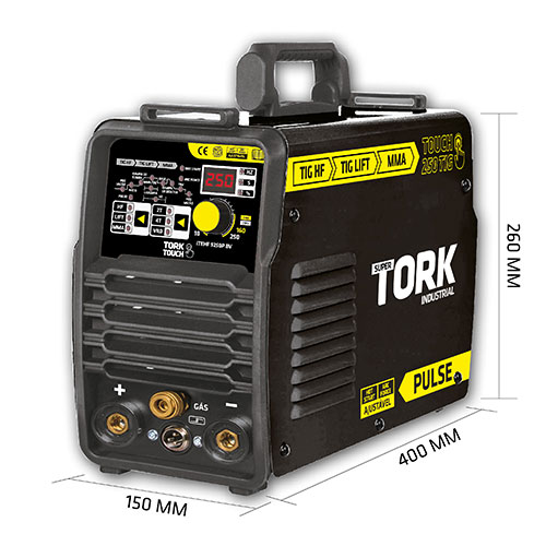 MÁQUINA PARA SOLDA INVERSORA ELET/TIG 250 AMPERES ITEHF-9250P-BV+KIT TORK